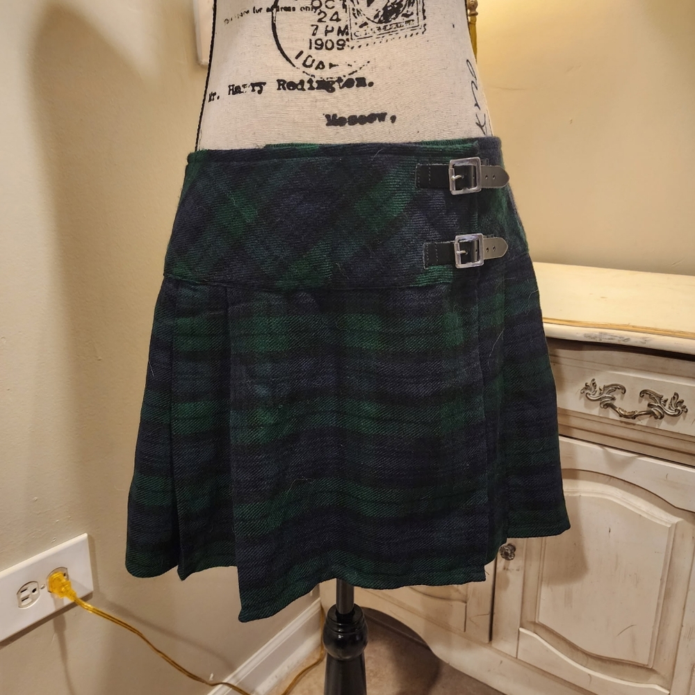 Womens Green Tartan Skirt